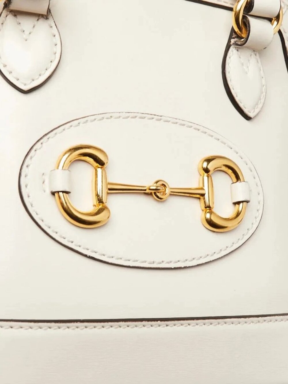 Gucci White Smooth Leather 1955 Horsebit Mini Bag - Picture 8 of 12